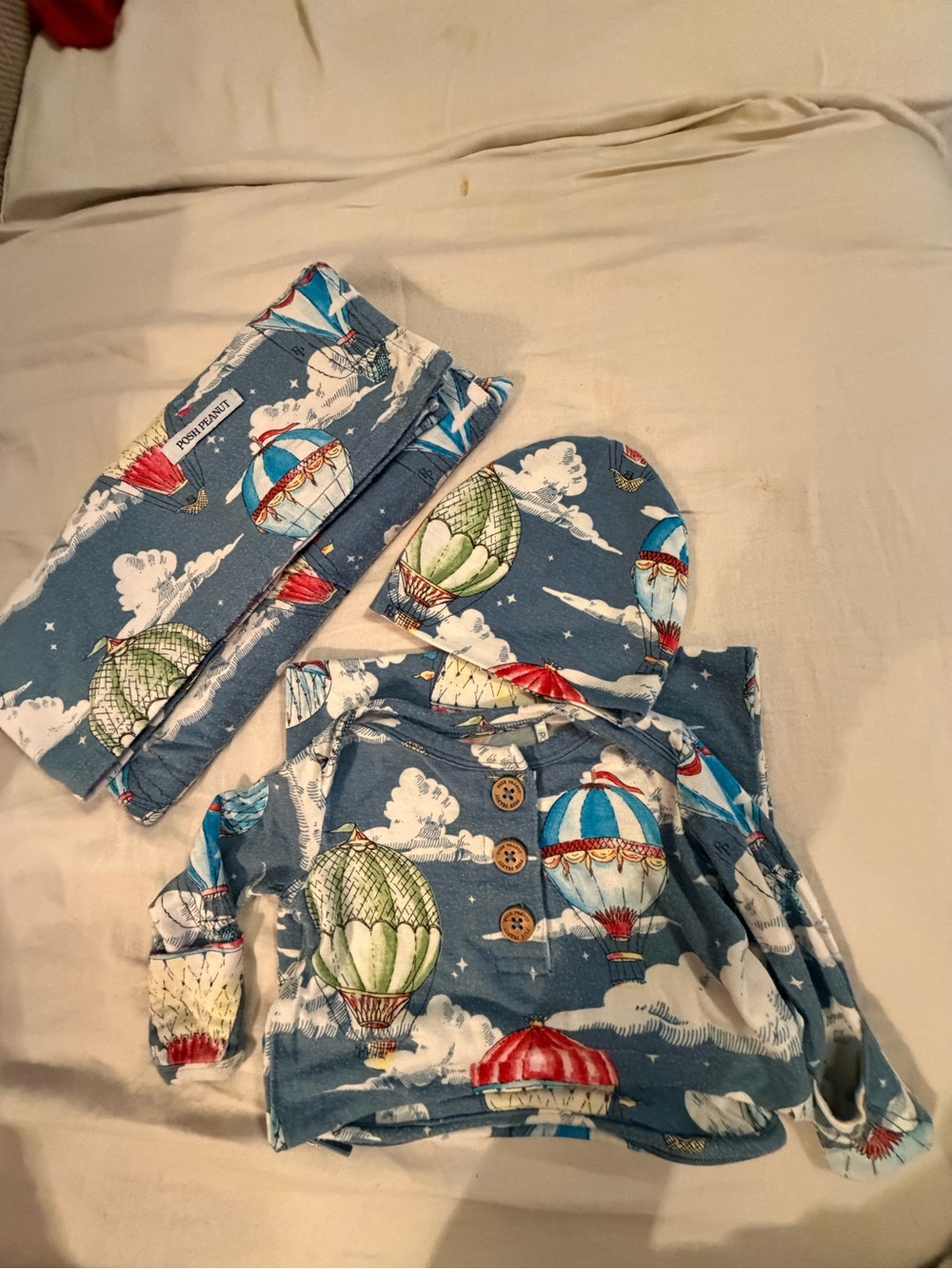 Posh Peanut Air Balloons infant boys 3 pc set